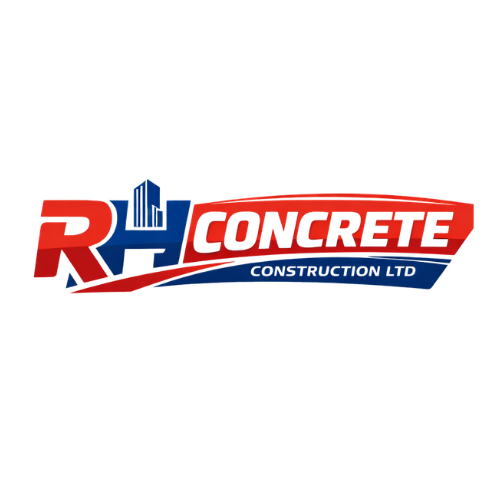 RH Concrete Construction Ltd logo with building icon in red and blue